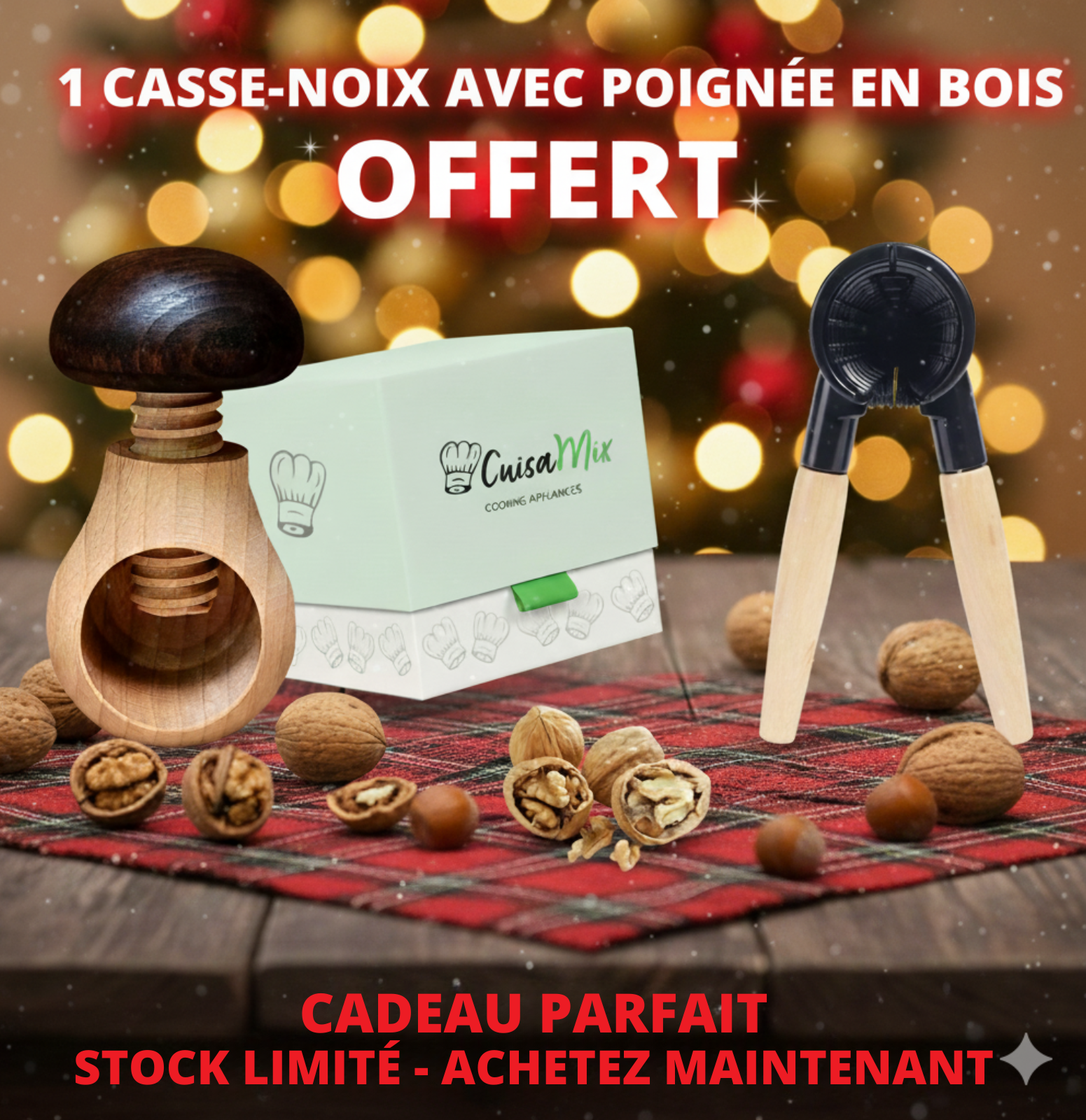 Noisix - Casse-Noix Champignon en Bois