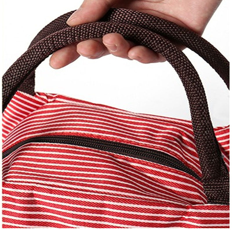 Sac à lunch box isotherme haute qualité en tissu rayé