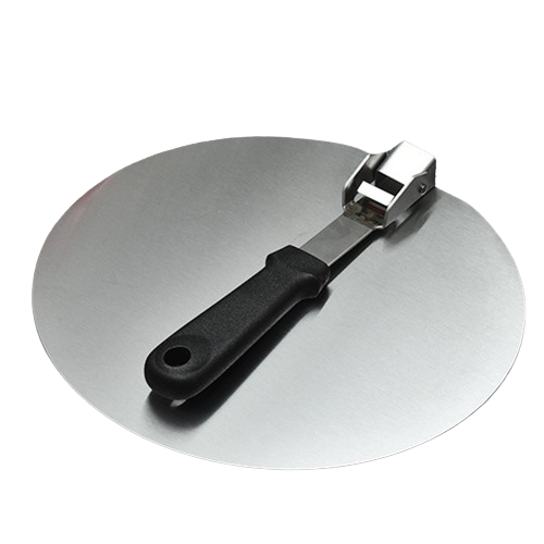 Pelle à pizza ronde et pliable avec manche en plastique