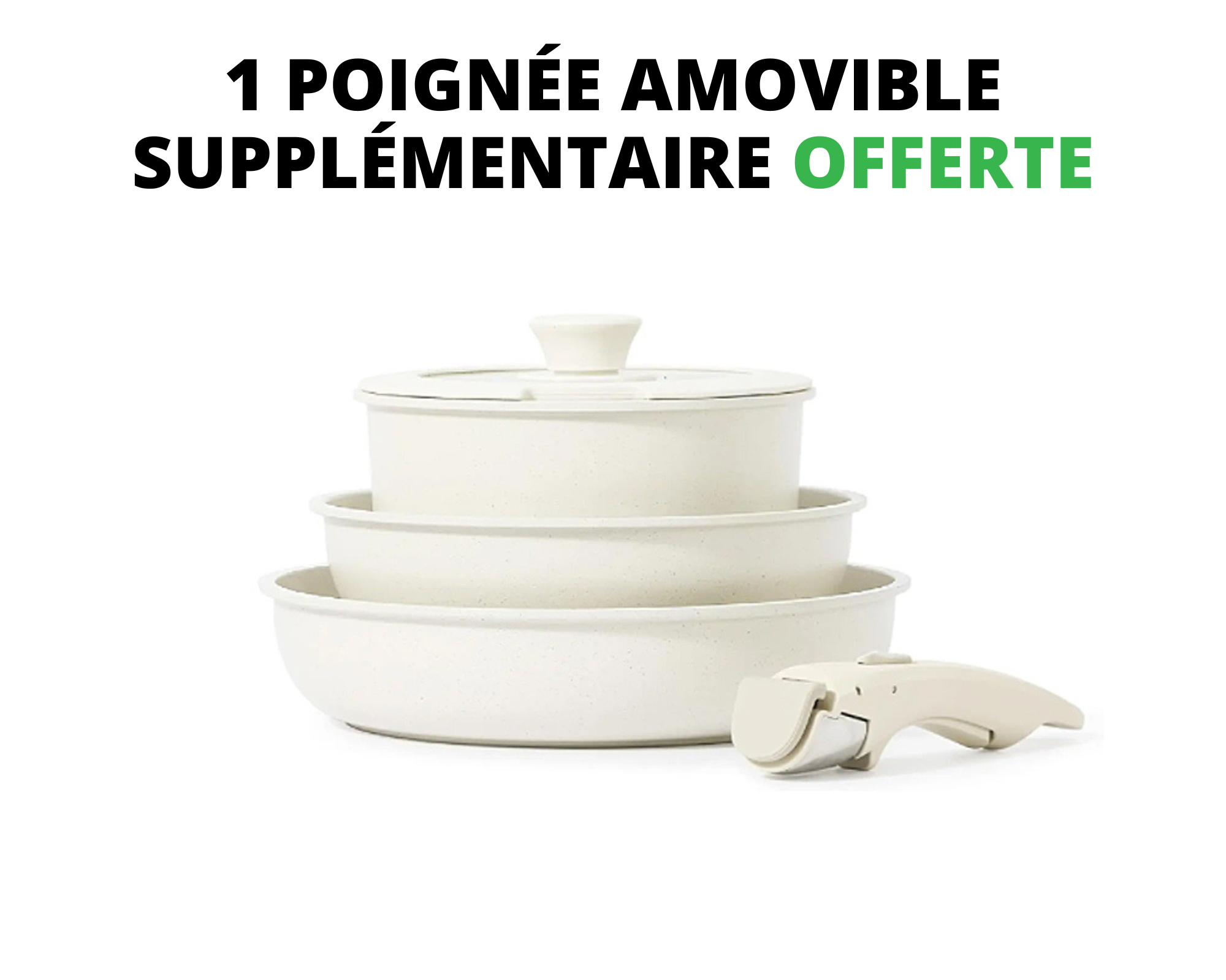 Cookix - Batterie de Cuisine avec Poignée Amovible