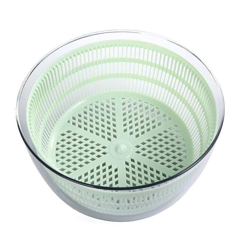 Essoreuse à salade verte manuelle avec couvercle en plastique