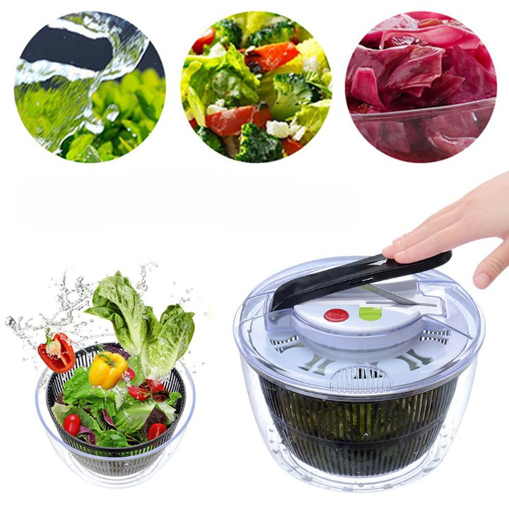 Essoreuse à Salade électrique 6L - Batterie 1500mAh, Panier Lavable, Pour Légumes Et Fruits Facilement