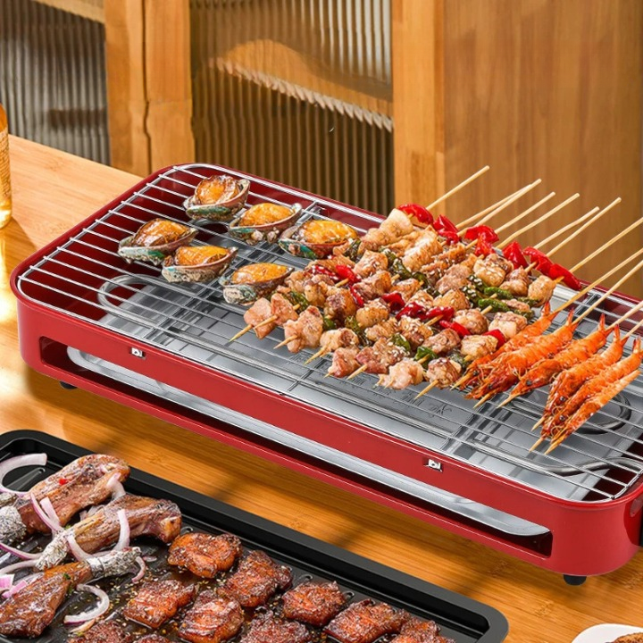 Grill Electrique Rouge Design et Multifonctionnel