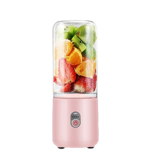 Mixeur portable - 500 ml - Avec affichage numérique - 16 feuilles - Pour jus frais - Rechargeable - Pour voyage et cuisine - Rose