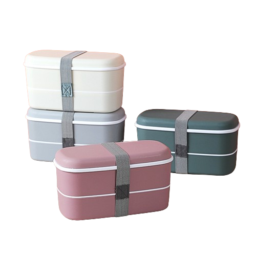 Lunch box étanche en plastique à double compartiment