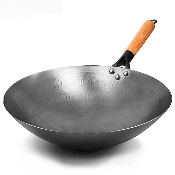 Poêle Wok En Fer 18 Cm - Fond Plat, Compatible Toutes Cuisinières, Polyvalente Et Facile D'entretien