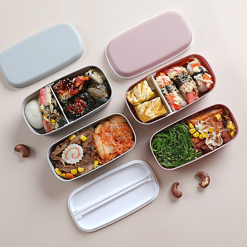 Lunch box étanche en plastique à double compartiment