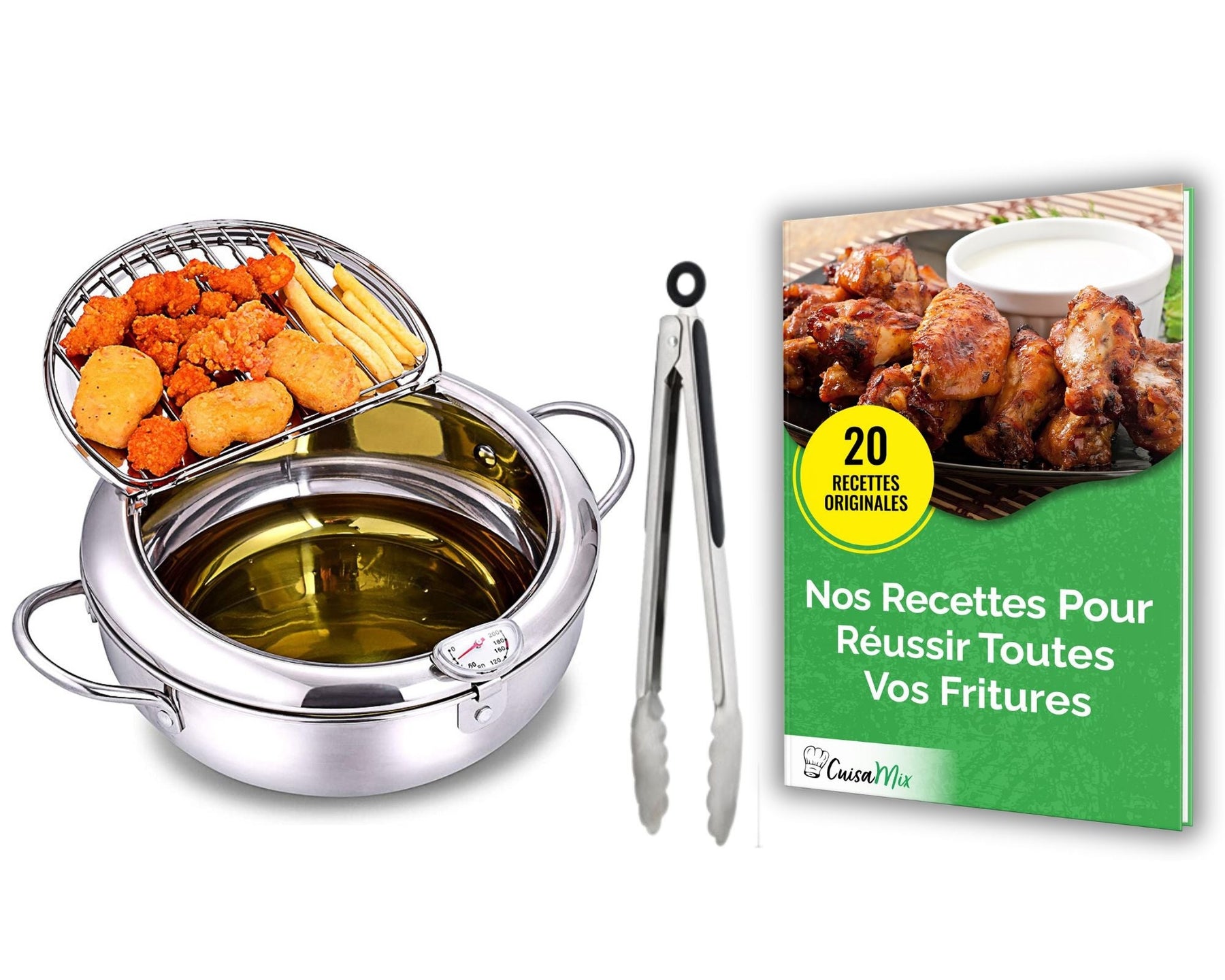 Cuiseur à Légumes - Egouttoir - Panier à Friture Avec Deux Poignees Rabattables Panier A Friture Rond Inox 19 5 Cm