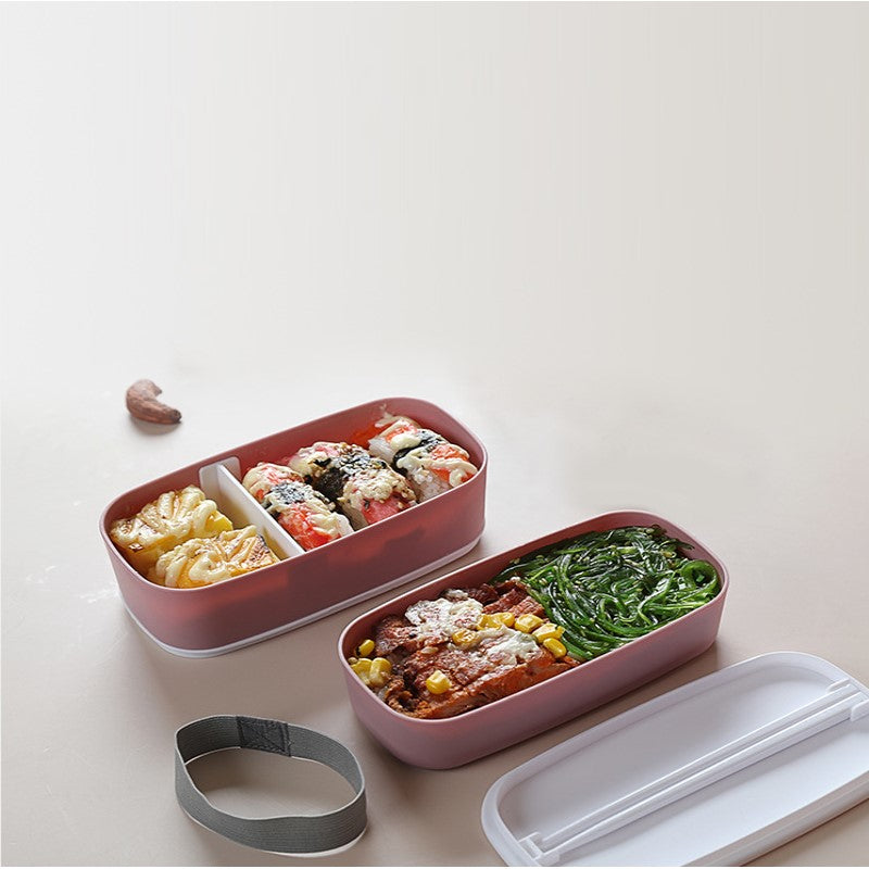 Lunch box étanche en plastique à double compartiment