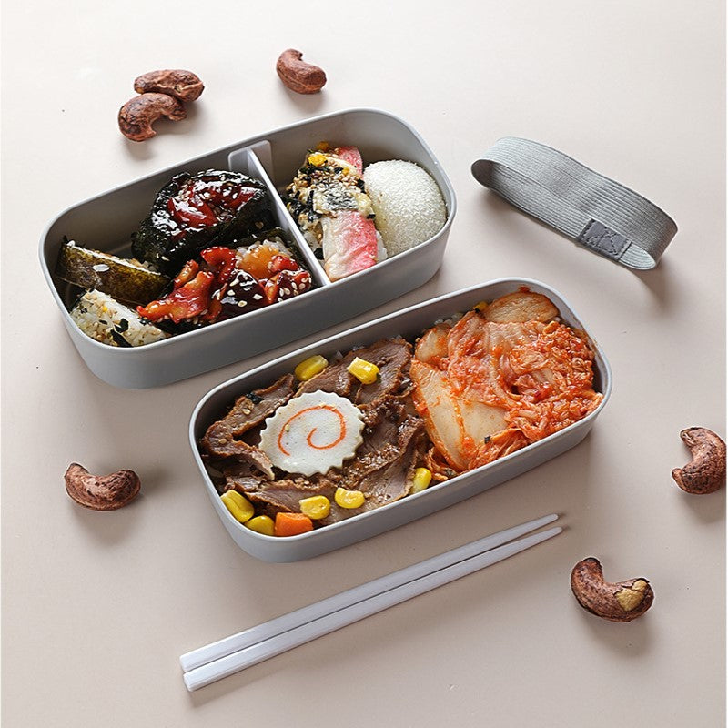 Lunch box étanche en plastique à double compartiment