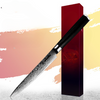 Couteau de cuisine japonais en acier de Damas avec manche noir