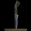 Couteau viking de cuisine en acier forgé à la main avec manche en cuivre sur fond noir