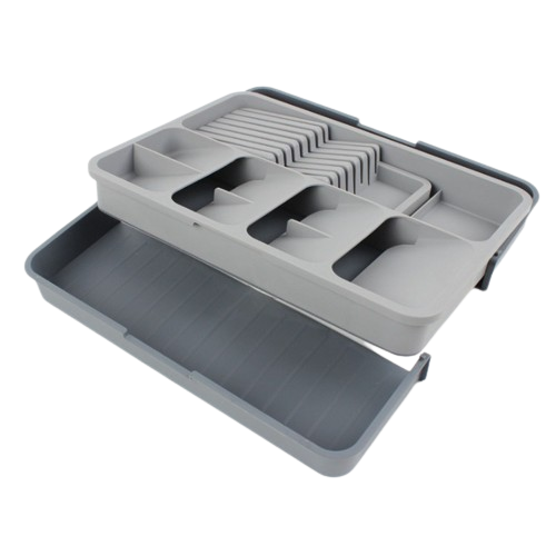 Range-Couverts De Cuisine En Plastique Wham - Couleur Sauge - Dimensions 33 X 30 X 5 Cm - Pour Organiser Vos Couverts