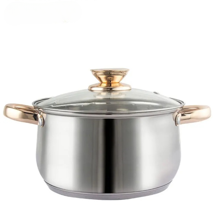 Batterie de Cuisine Inox avec Couvercles en Verre