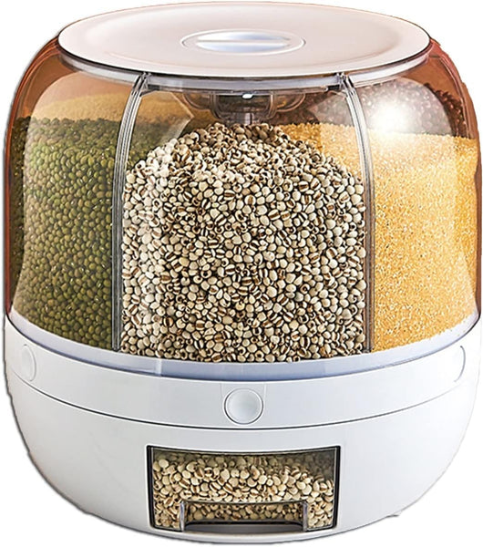 Distributeur De Céréales Moderne - Récipient 7,5L En Verre Et Acier Inoxydable, Pour Rangement Cuisine Propre