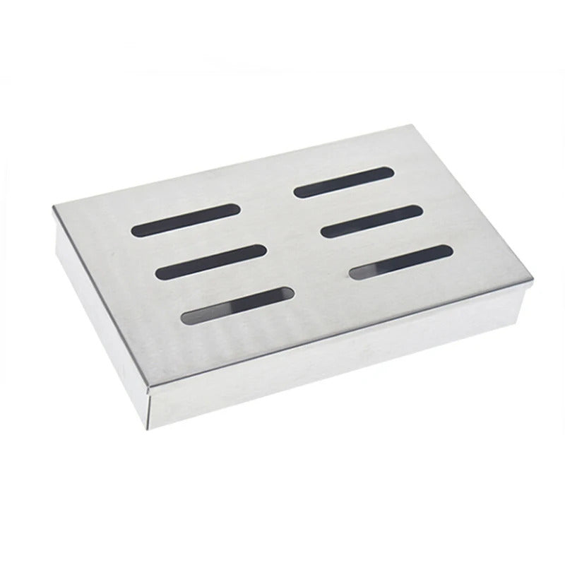 Fumoir à Barbecue En Acier Inox – Boîte à Fumée Universelle Pour Viandes, Poissons Et Grillades, Avec Copeaux De Bois Offerts
