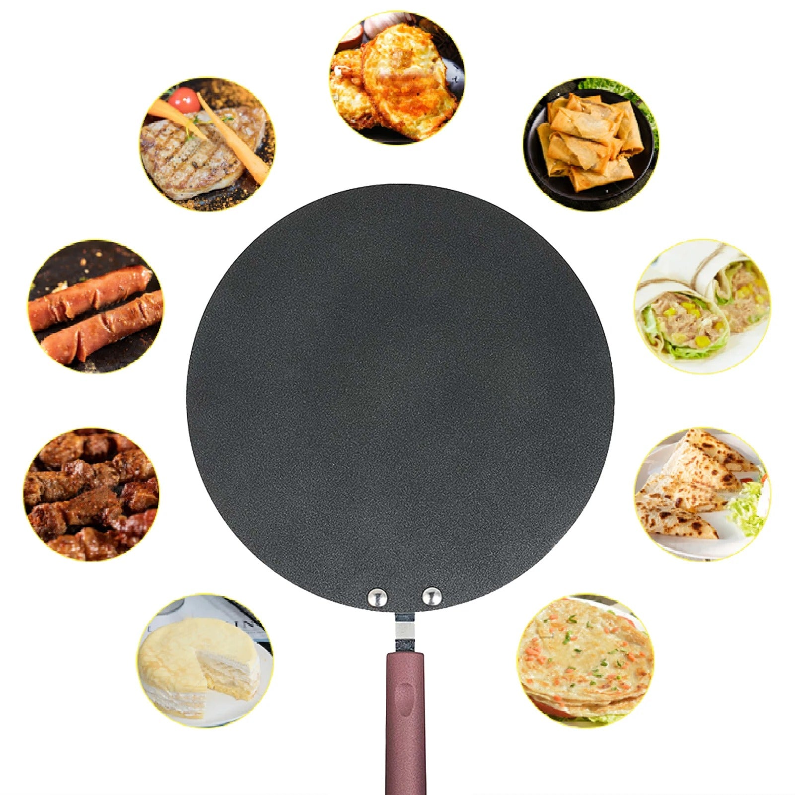 Poêle a Crepe Plate Antiadhésive et Pratique
