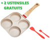 Polix - Poêle à 4 Moules Beige (+ 2 Ustensiles GRATUITS)