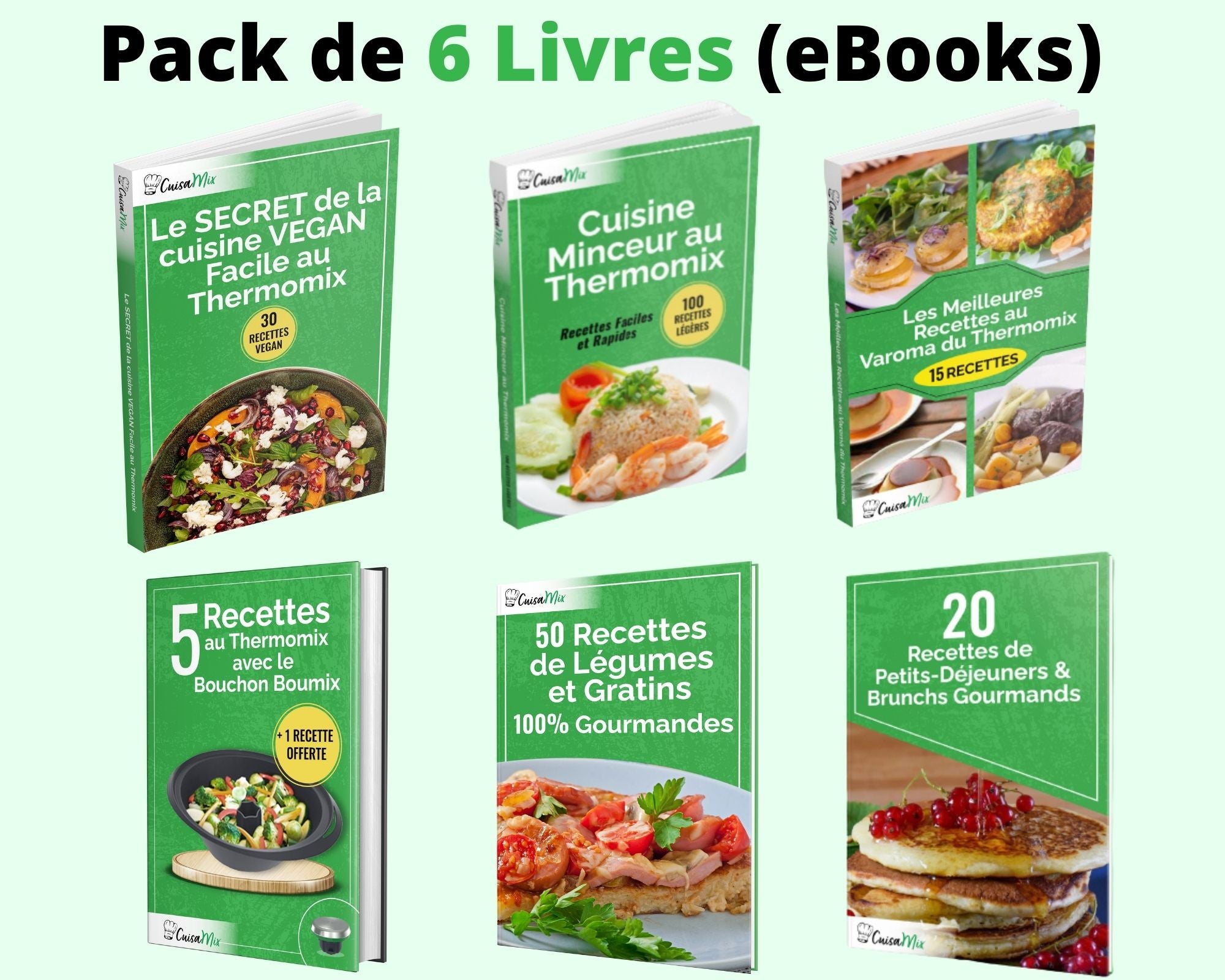 Pack de 6 Livres de Recettes CuisaMix (eBooks)